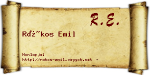 Rákos Emil névjegykártya