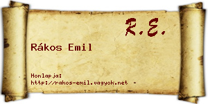 Rákos Emil névjegykártya