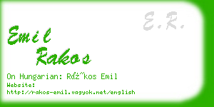emil rakos business card